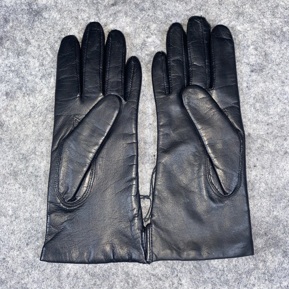 Vintage NWT Fownes Womens Black Suede Leather Gloves‎ Acrylic Lined Size 6 1/2